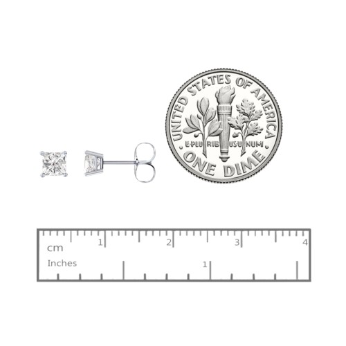 Princess Cut Stud Earrings