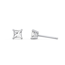 Princess Cut Birthstone Stud Earrings