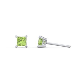 Princess Cut Birthstone Stud Earrings