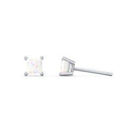 Princess Cut Birthstone Stud Earrings