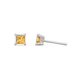 Princess Cut Birthstone Stud Earrings
