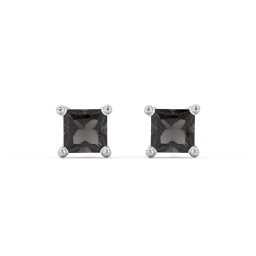 Princess Cut Stud Earrings in 925 Sterling Silver