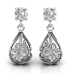 Elegant Drop Caged Earrings