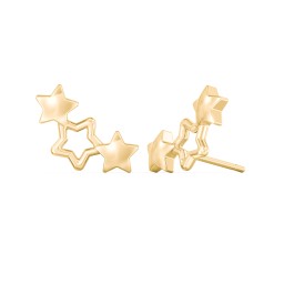 Cluster Star Earrings in 10K Solid Yellow Gold