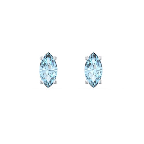 Classic Marquise Cut Stud Earrings – Sterling Silver with Blue Topaz