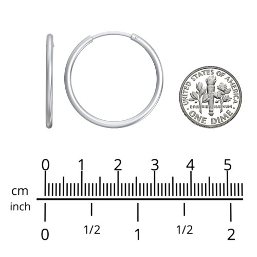 Large Sterling Silver Endless Hoop Earrings