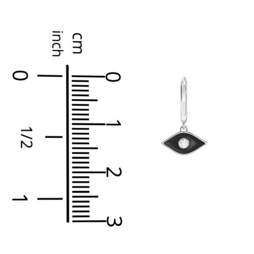 Evil Eye Charm Huggie Earrings with Enamel and Accent