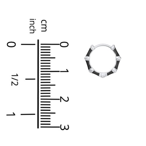 Bamboo Huggie Earrings with Enamel