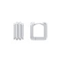 Grooved Rectangular Huggie Earrings