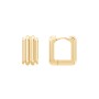 Grooved Rectangular Huggie Earrings