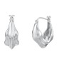 Chunky Organic Leaf Hoop Earrings