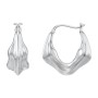 Chunky Organic Leaf Hoop Earrings