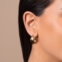 Chunky Organic Leaf Hoop Earrings
