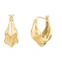 Chunky Organic Leaf Hoop Earrings