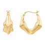 Chunky Organic Leaf Hoop Earrings