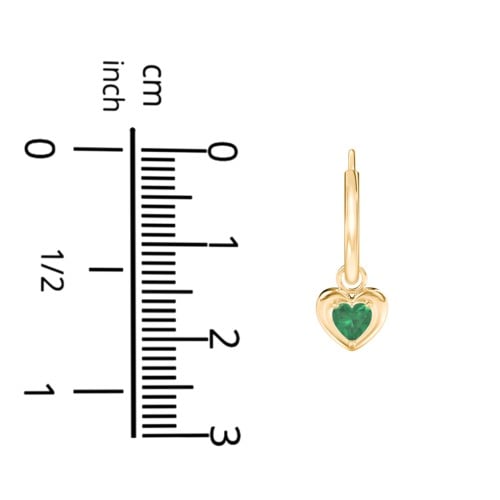 Small Hoops with Removable Puffy Heart Birthstone Charms