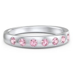 Flush Set Gemstone Belt Ring