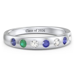 Flush Set Gemstone Belt Ring