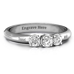 Triple Round Stone Ring