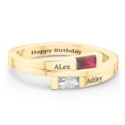 Double Baguette Bypass Ring