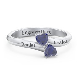 Inverted Twin Heart Ring
