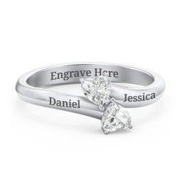 Inverted Twin Heart Ring