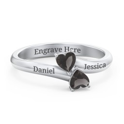 Inverted Twin Heart Ring