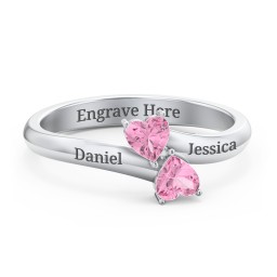 Inverted Twin Heart Ring