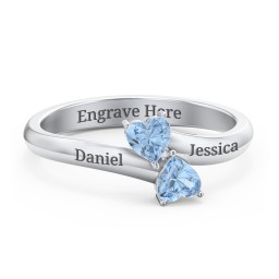 Inverted Twin Heart Ring