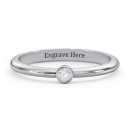 Classic Bezel Set Ring in 925 Sterling Silver with Aquamarine