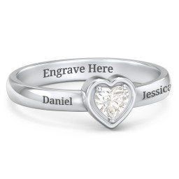 Heart in a Heart Ring in 925 Sterling Silver