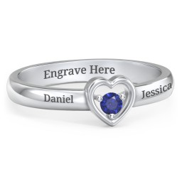 Solitaire Heart Ring