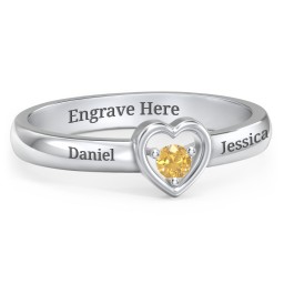 Solitaire Heart Ring