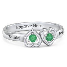 Inverted Kissing Hearts Ring