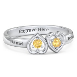 Inverted Kissing Hearts Ring