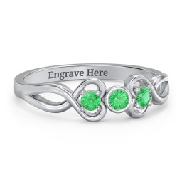 Twin Hearts with Center Bezel Ring