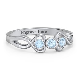 Twin Hearts with Center Bezel Ring
