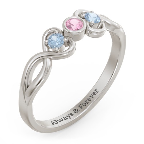 Twin Hearts with Center Bezel Ring