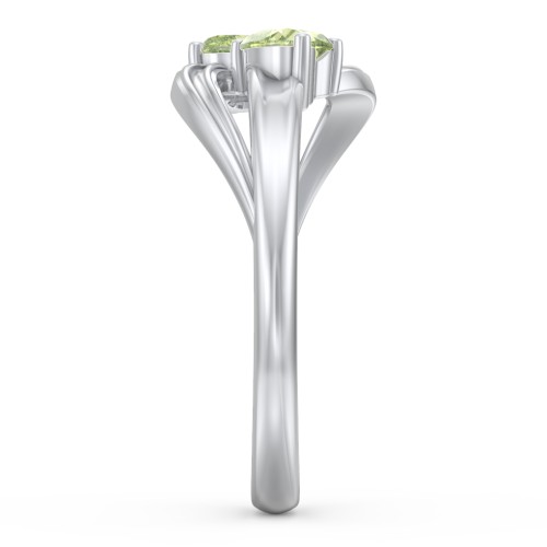 A "Couple" of Hearts Ring – Sterling Silver with Peridot