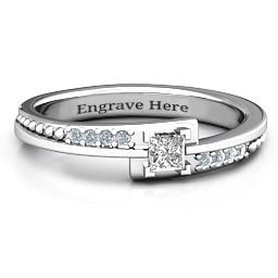 Princess Cut Ring with Accents