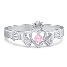 Round Stone Claddagh Ring