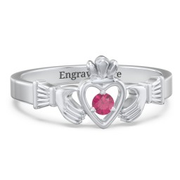 Round Stone Claddagh Ring