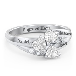 Heart Cluster Ring with Accents