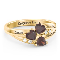 Heart Cluster Ring with Accents