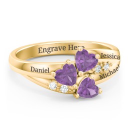 Heart Cluster Ring with Accents