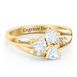 Heart Cluster Ring with Accents