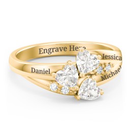 Heart Cluster Ring with Accents