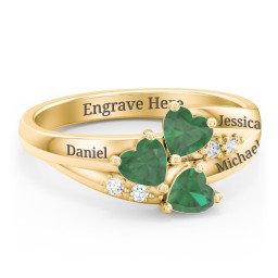 Heart Cluster Ring with Accents