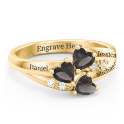 Heart Cluster Ring with Accents