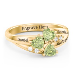 Heart Cluster Ring with Accents